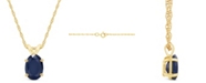 Macy's Sapphire (1 ct. t.w.) Pendant Necklace in 14k Yellow Gold